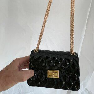 Ladies Black Shoulder / Handbag by 2CUTE, with adjustable shoulder chain